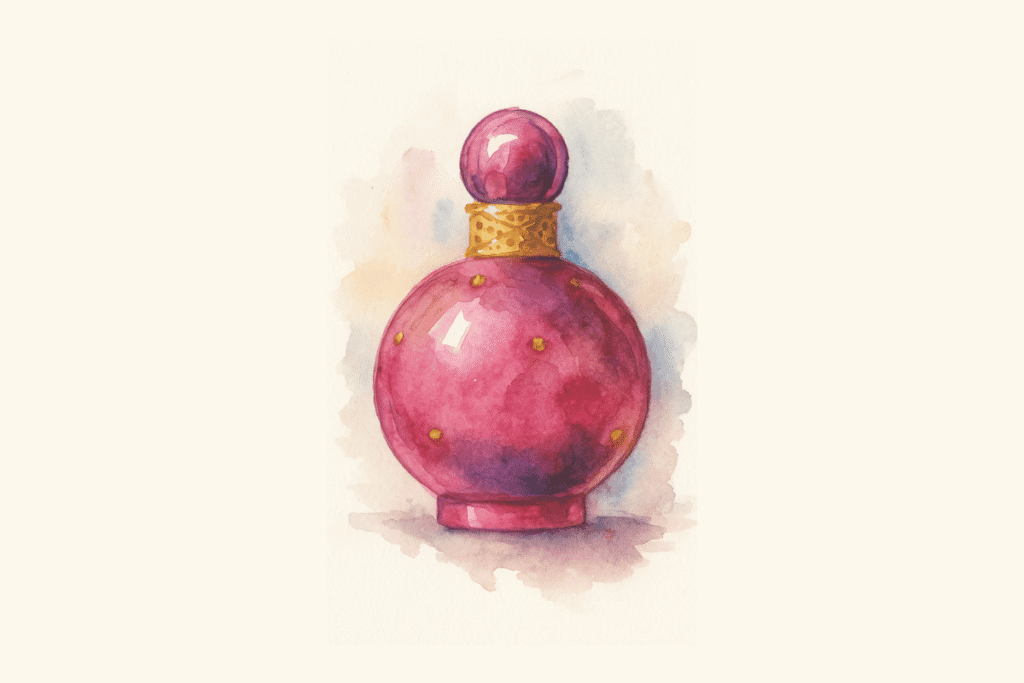 Imagem em aquarela do perfume fantasy da Britney Spears